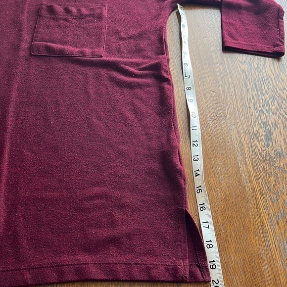 Old Navy pull over pocket long sleeves red wine color scoop neck size M - Picture 8 of 13